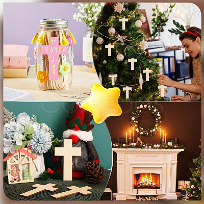 100Pcs Unfinished Wood Cutouts DIY-SP0001-69-1