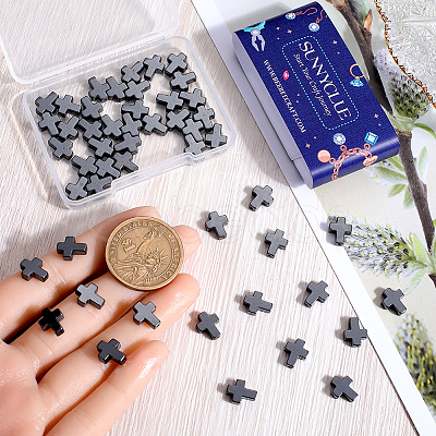 60Pcs Non-magnetic Synthetic Hematite Beads G-SC0003-02-1