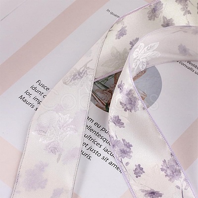 Polyester Lock Edge Printed Flower Ribbon PW-WG70ADC-02-1