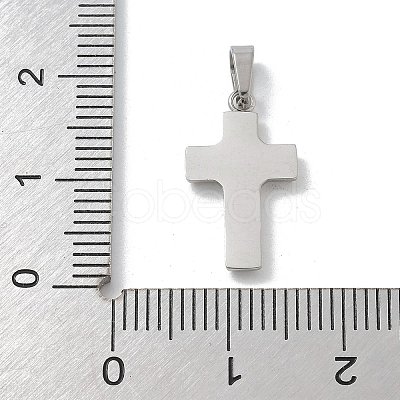 304 Stainless Steel Micro Pave Cubic Zirconia Pendants STAS-Z107-08P-12-1