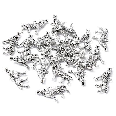 Tibetan Style Alloy Howling Wolf Pendants LF1753Y-1