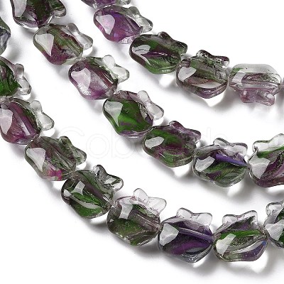 Inner Flower Handmade Lampwork Beads Strands LA-CBA3F7A-01A-1