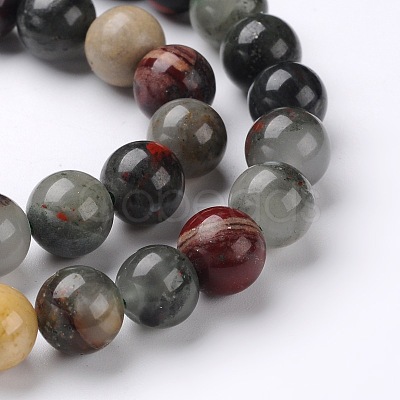 Natural African Bloodstone Beads Strands G-L383-06-12mm-1