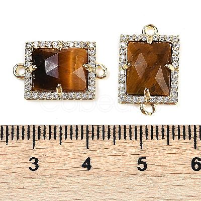 Natural Tiger Eye Faceted Rectangle Links G-I375-07G-10-1