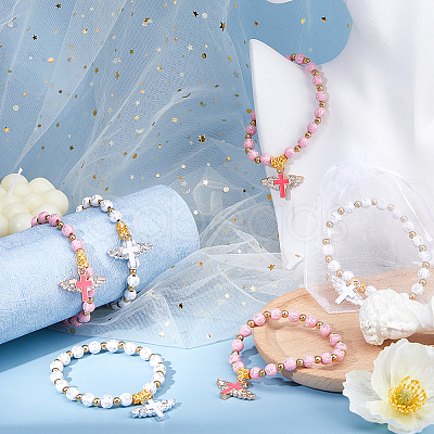 2Pcs Acrylic & Plastic Beads Bracelets BJEW-HS00006-1