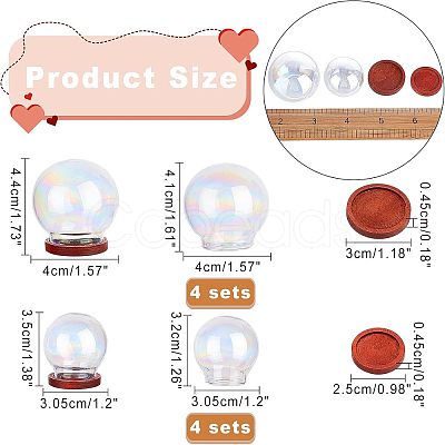 SUPERFINDINGS 8 Sets 2 Style Glass Dome Cover ODIS-FH0001-12-1