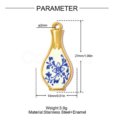 Printed 304 Stainless Steel with Enamel Pendants SA-OY002-95G-1