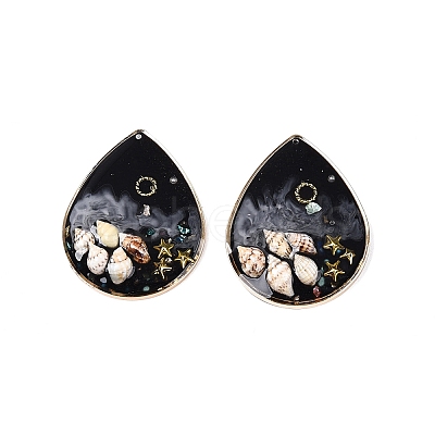 Brass & Epoxy Resin Pendants KK-Q082-03KCG-04-1