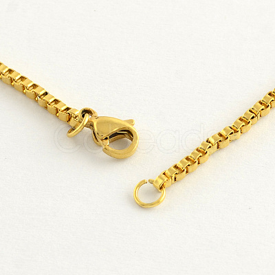 304 Stainless Steel Box Chain Necklaces X-NJEW-R223-01-1