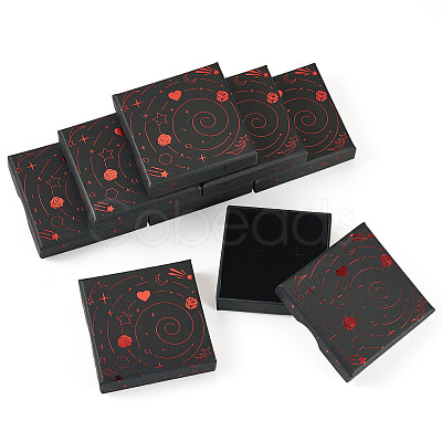 10Pcs Hot Stamping Planet Cardboard Jewelry Packaging Boxes CON-TA0001-44B-1
