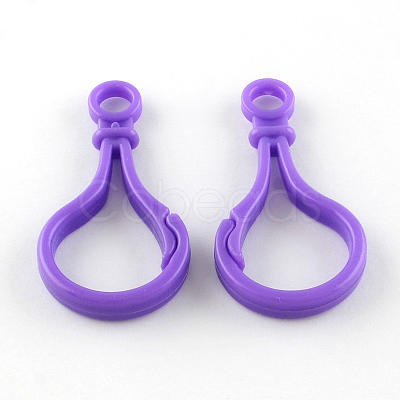 Opaque Solid Color Bulb Shaped Plastic Push Gate Snap Keychain Clasp Findings KY-R006-12-1