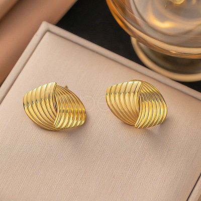 304 Stainless Steel Stud Earrings LS-EJEW-Q040-02B-G-1