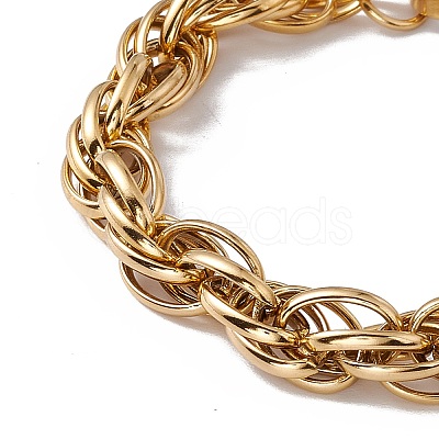 304 Stainless Steel Rope Chain Bracelet for Men Women LS-BJEW-P284-09G-1