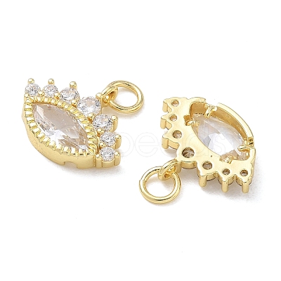 Brass Micro Pave Clear Cubic Zirconia Pendants CU-CBA280C-07G-1