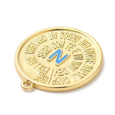 Rack Plating Brass Enamel Pendant KK-Q772-18G-1
