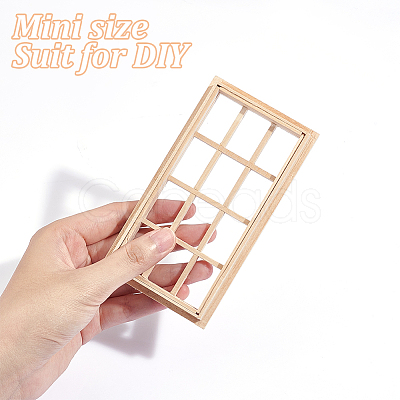 DIY Rectangle Wooden Mini Windows DIY-WH0002-26-1