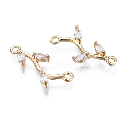 Brass Micro Pave Cubic Zirconia Links Connectors KK-S359-156A-RS-1