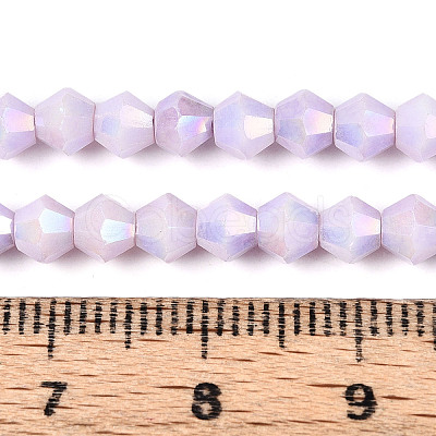 Anti-Tarnish Electroplate Bicone Glass Beads Strands EGLA-T021-4mm-16-01-1