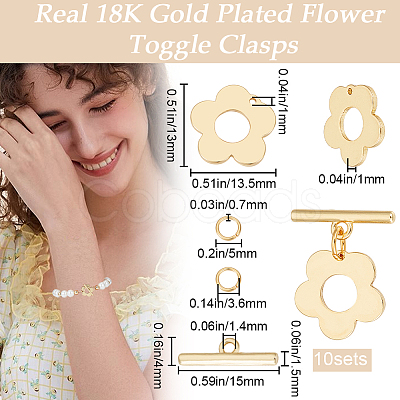 10Pcs Brass Toggle Clasps KK-BBC0013-28-1