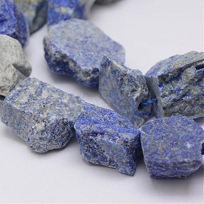 Raw Rough Natural Lapis Lazuli Beads Strands G-E343-13-1