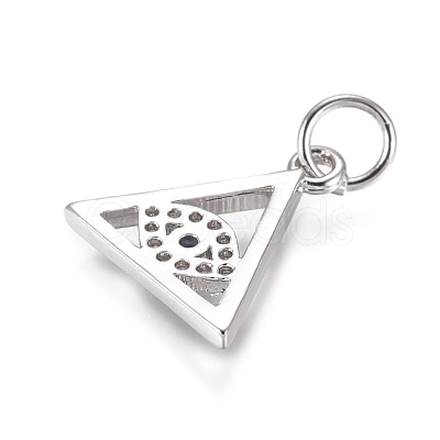 Brass Micro Pave Cubic Zirconia Pendants KK-D156-02P-1