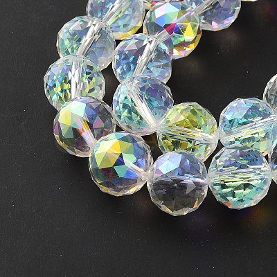 Transparent Electroplate Glass Beads Strands EGLA-N002-34G-H01-1