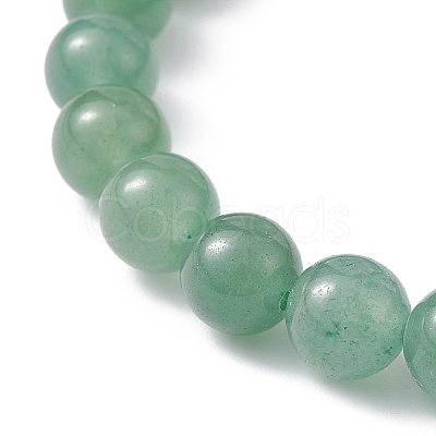 Natural Green Aventurine & Synthetic Hematite Beaded Stretch Bracelet BJEW-JB09760-02-1