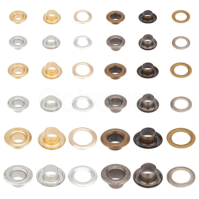 240Sets 12 Styles Brass Grommet Eyelet Findings KK-BC0012-01-1