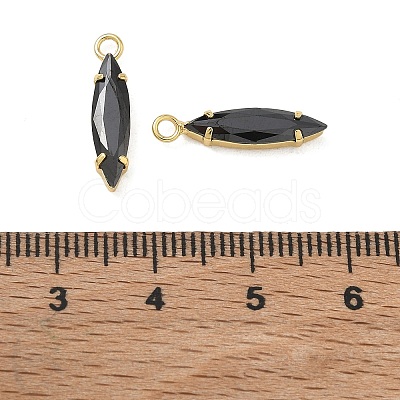 Brass Pave Black Cubic Zirconia Pendants CU-CBAD360-09G-02-1