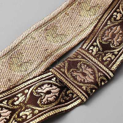 Floral Pattern Polyester Woven Belt Ornament Accessories FIND-WH0128-02-1