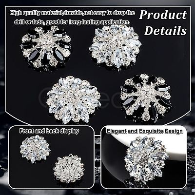 4Pcs 2 Colors Zinc Alloy Rhinestone Ornament Accessories DIY-GA0005-93-1