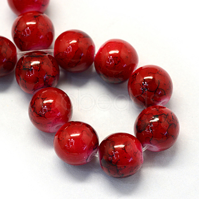 Baking Paint Glass Round Bead Strands DGLA-Q019-8mm-49-1
