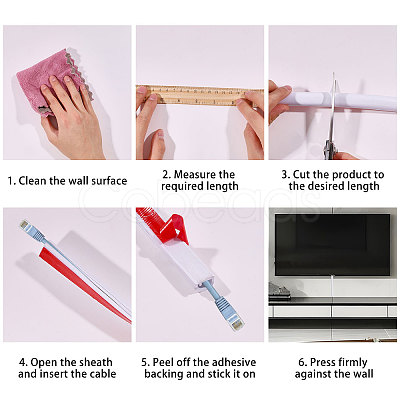 Self Adhesive Semicircular Hard PVC Cable Cover AJEW-WH0886-24C-1