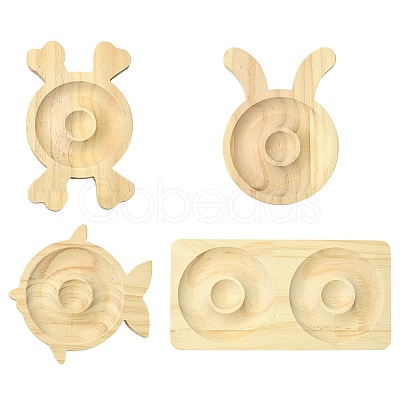 4Pcs 4 Styles Wooden Bracelet Display Trays BDIS-CJ0001-01-1