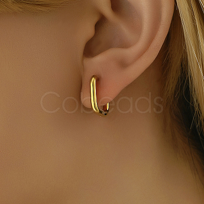 Classic Minimalist Elegant 201 Stainless Steel Hoop Earrings BI8954-2-1