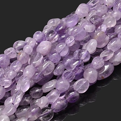 Natural Light Amethyst Nuggets Beads Strands G-J335-11-1