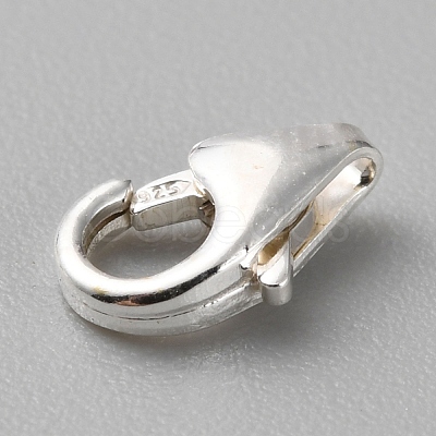 925 Sterling Silver Lobster Claw Clasps STER-WH0017-04S-1