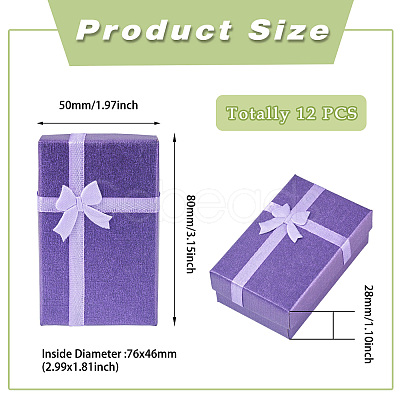 Rectangle Paper Jewelry Storage Gift Boxes with Bowknot LS-CON-TAC0014-09A-1