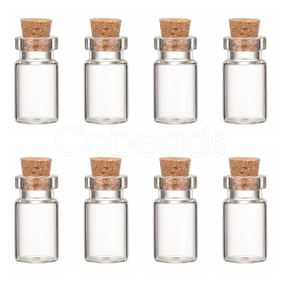Glass Wishing Bottle Bead Containers X-CON-Q014-1