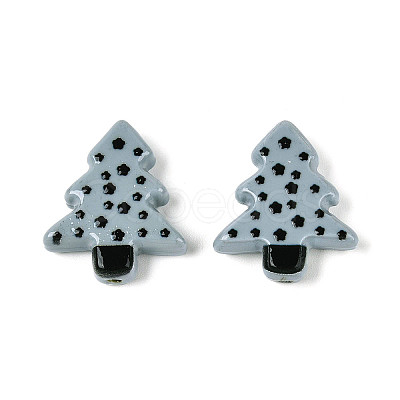 Christmas Printed Opaque Resin Beads RESI-N043-27C-1