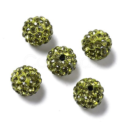 Polymer Clay Rhinestone Beads RB-C1438-10mm-A09-1