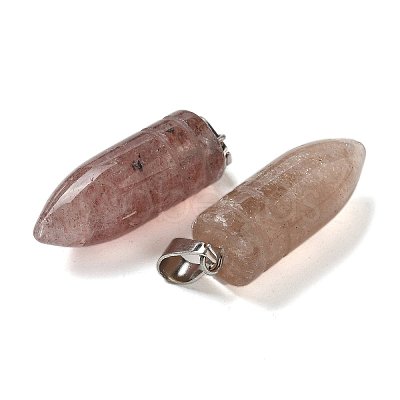 Natural Strawberry Quartz Pointed Pendants G-B127-18P-03-1