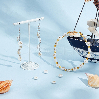 24Pcs 6 Styles Natural Shell Gold Enamel Beads BSHE-PH0001-58-1