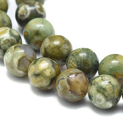 Natural Rhyolite Jasper Beads Strands X-G-F674-03A-8mm-1