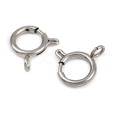 304 Stainless Steel Spring Ring Clasps STAS-B095-05F-P-1