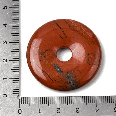 Donut/Pi Disc Natural Gemstone Pendants G-L234-40mm-04-1