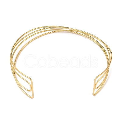 Rack Plating Brass Open Cuff Choker Necklaces BJEW-Q350-03G-1