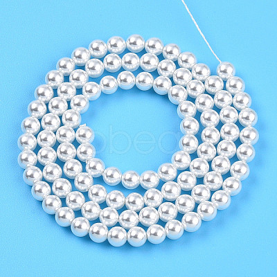Baking Paint Pearlized Glass Pearl Bead Strands HY-N002-4mm-A12-1