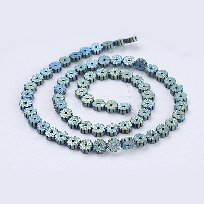 Electroplate Non-magnetic Synthetic Hematite Beads Strands G-J383-6x2mm-A04-F-1
