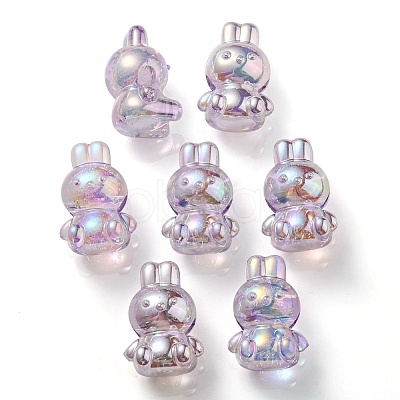 UV Plating Rainbow Iridescent Transparent Acrylic Bubble Beads OACR-C007-02C-1